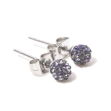 Aros Bolitas De Fuego 4 Mm Lila / 200BF-76