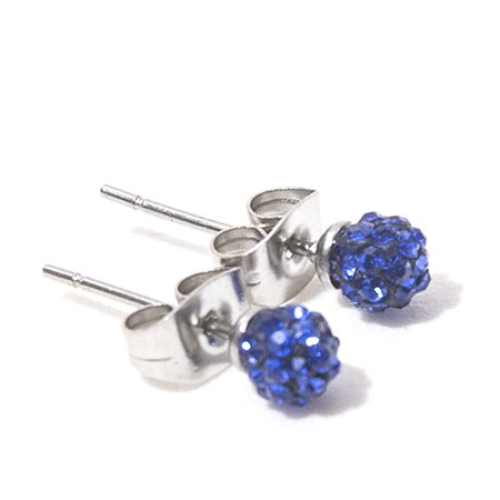Aros Bolitas De Fuego 4 Mm Azul Electrico / 200BF-80