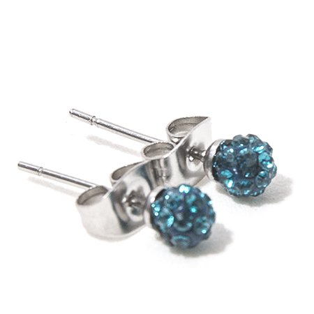 Aros Bolitas De Fuego 4 Mm Turquesa / 200BF-81