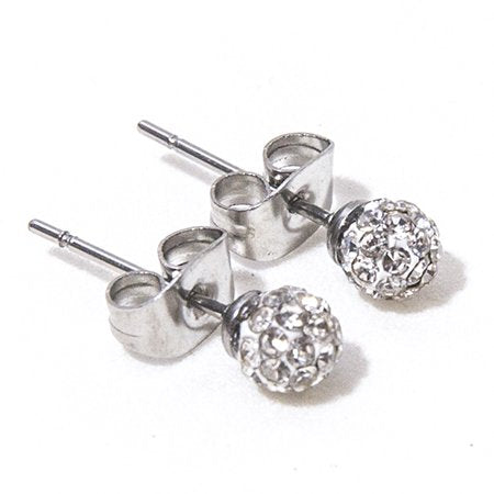 Aros Bolitas De Fuego 4 Mm Blanco / 200BF-84