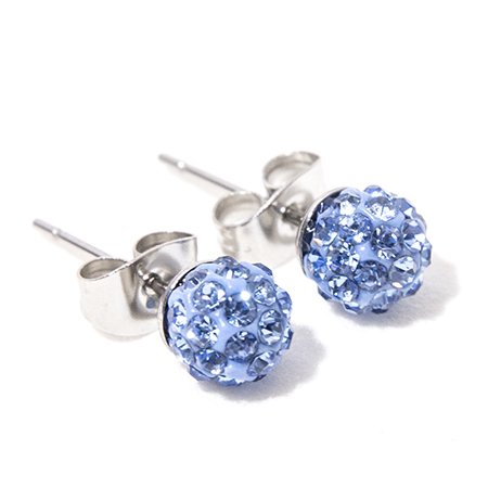 Aros Bolitas De Fuego 6 Mm Celeste / 200BF-91