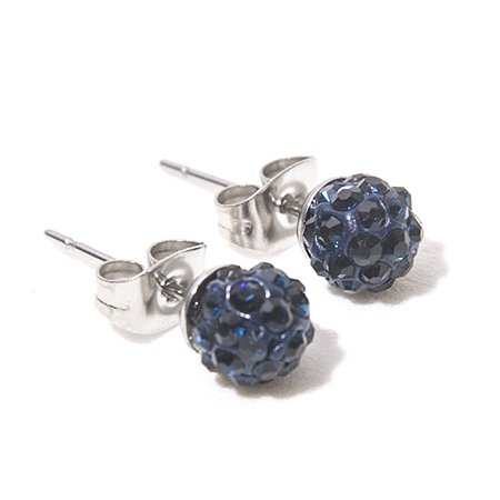 Aros Bolitas De Fuego 6 Mm Azul Marino / 200BF-92