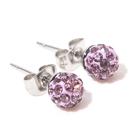 Aros Bolitas De Fuego 6 Mm Lila / 200BF-94