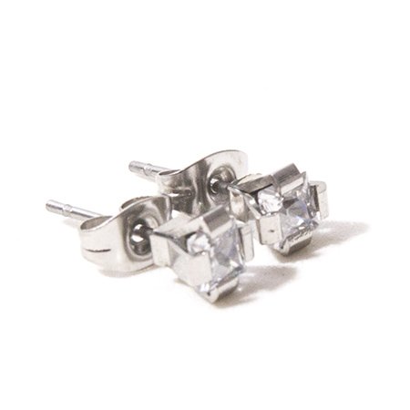 Aro acero chispita blanco cuadrado 5.5 mm D&K / 200CH-24