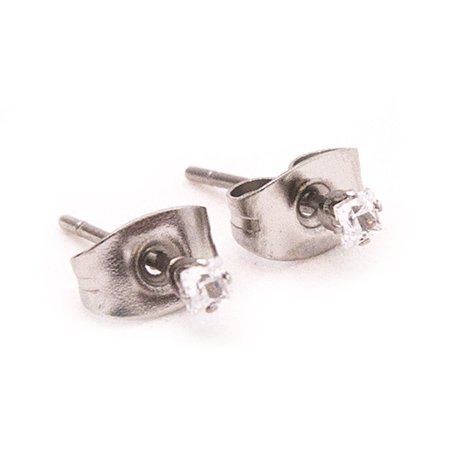 Aro acero chispita blanco cuadrado D&K / 200CH-9