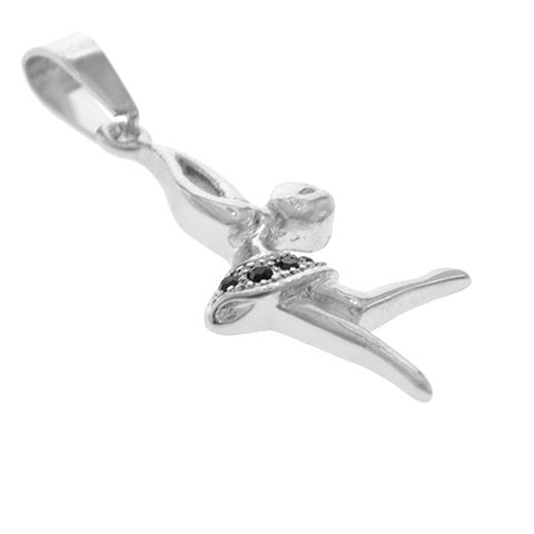 Dije Bailarina cubic negro de Acero Quirurgico 37 mm D&K / 500DP-45