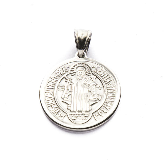 Dije San Benito Redondo Acero Grande / 500RE-33