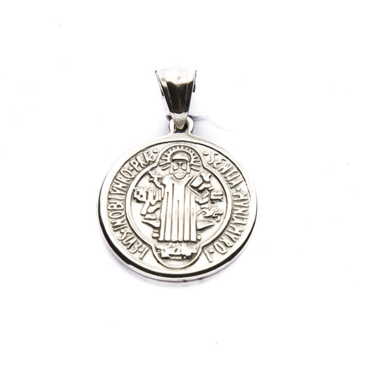 Dije San Benito Redondo Acero Mediano / 500RE-35