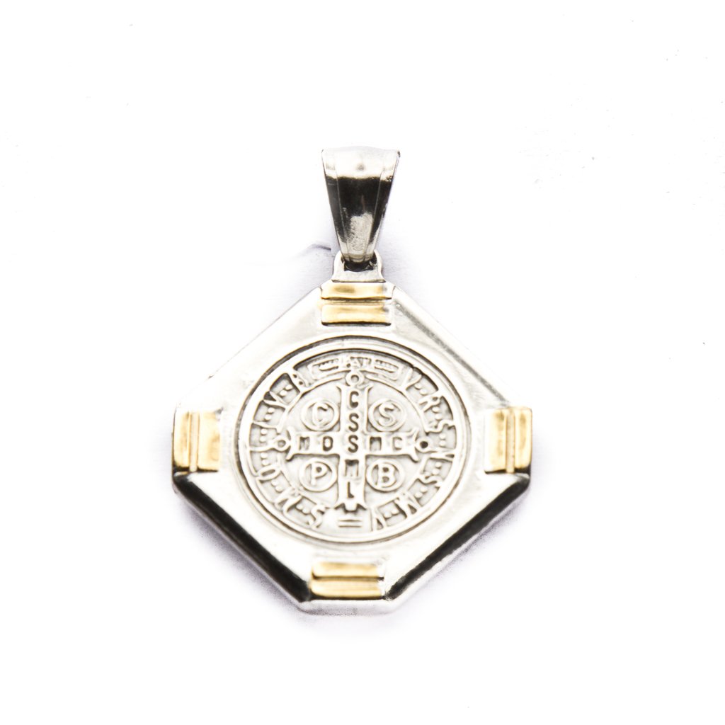 Dije San Benito Octogono Combinado Mediano / 500RE-69