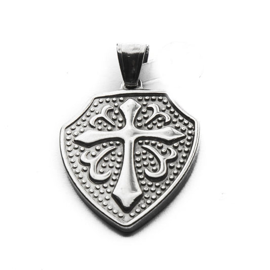 Dije Cruz Escudo Acero Grande / 500RE-76