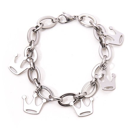 Pulsera tiffany con dijes corona 10 mm 20 cm D&K / 600CO-36