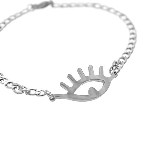 Pulsera acero economica con dije ojo D&K / 600EC-51