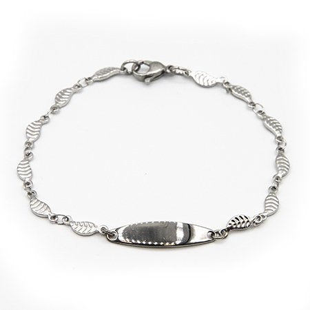 Pulsera acero identidad con eslabones hojas 19 cm D&K / 600ID-41