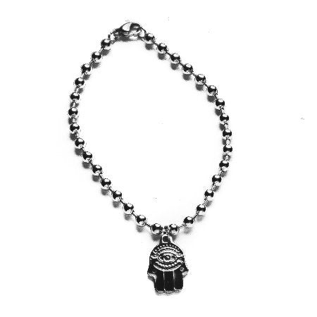 Pulsera Pelotitas Con Dije Mano De Fatima Esmaltada D&K / 600RE-28