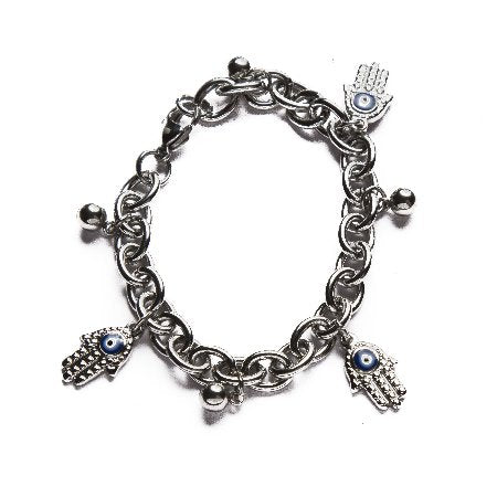 Pulsera Tiffany Con 3 Dijes Manito De Fatima Con Ojitos D&K / 600RE-30