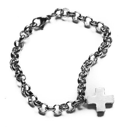 Pulsera Rolo Con Dije Cruz D&K / 600RE-33