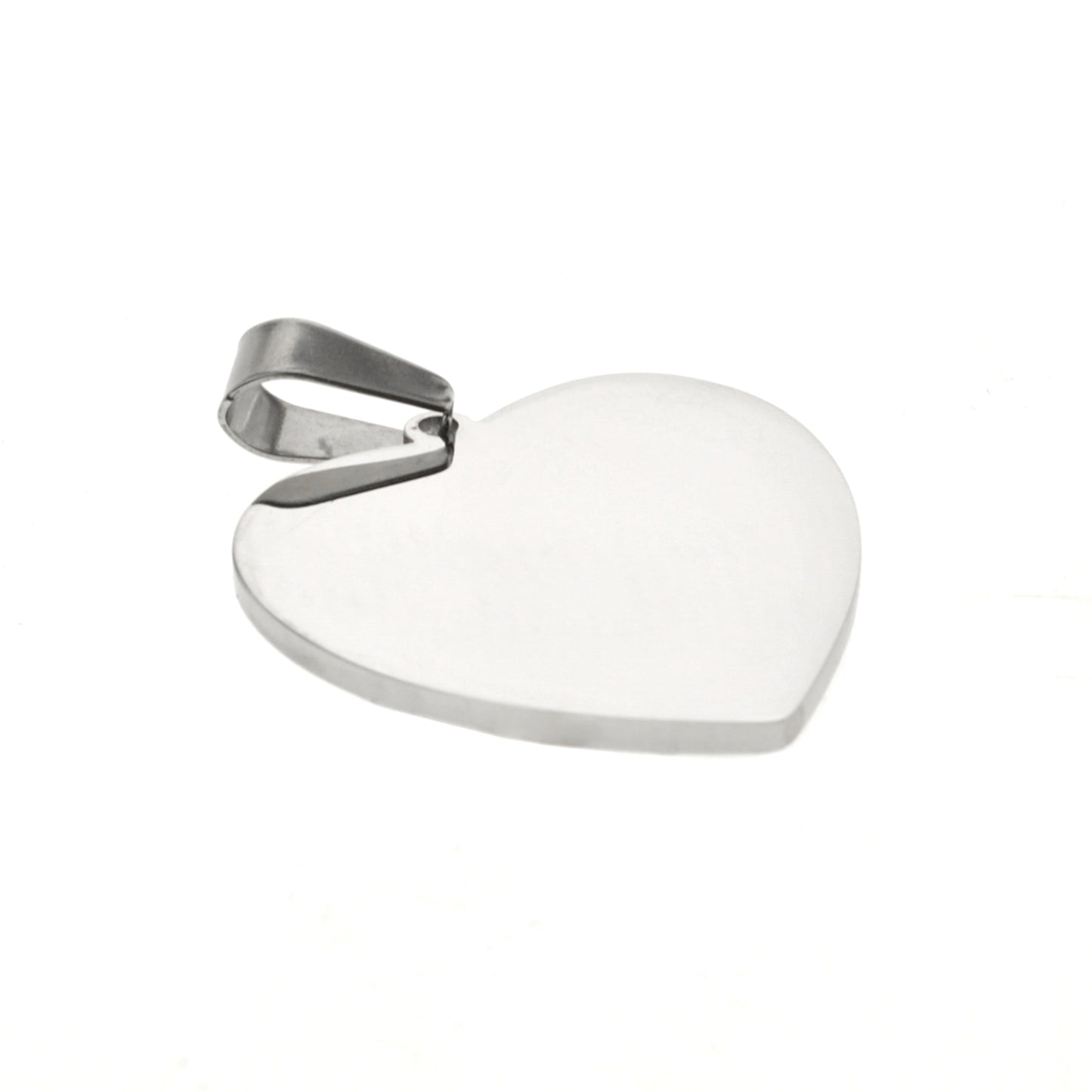 Dije Para Grabar Acero Blanco Medalla Corazon 40mm / 500ID-18