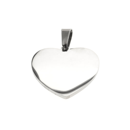 Dije Para Grabar Acero Blanco Medalla Corazon 40mm / 500ID-18