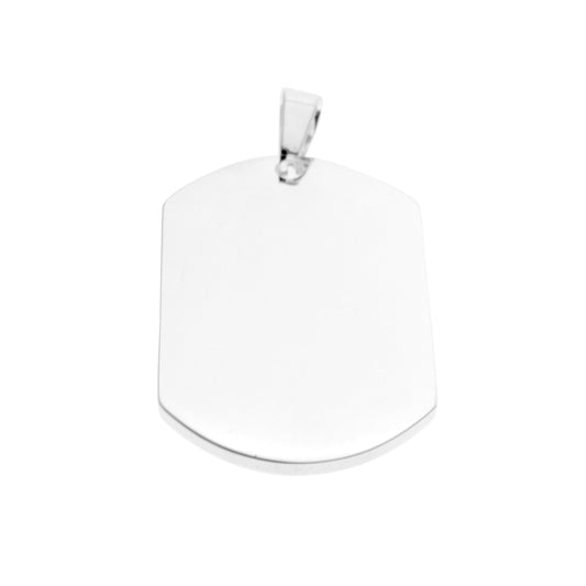 Dije Para Grabar Acero Blanco Medalla Rectangular 55mm / 500ID-26