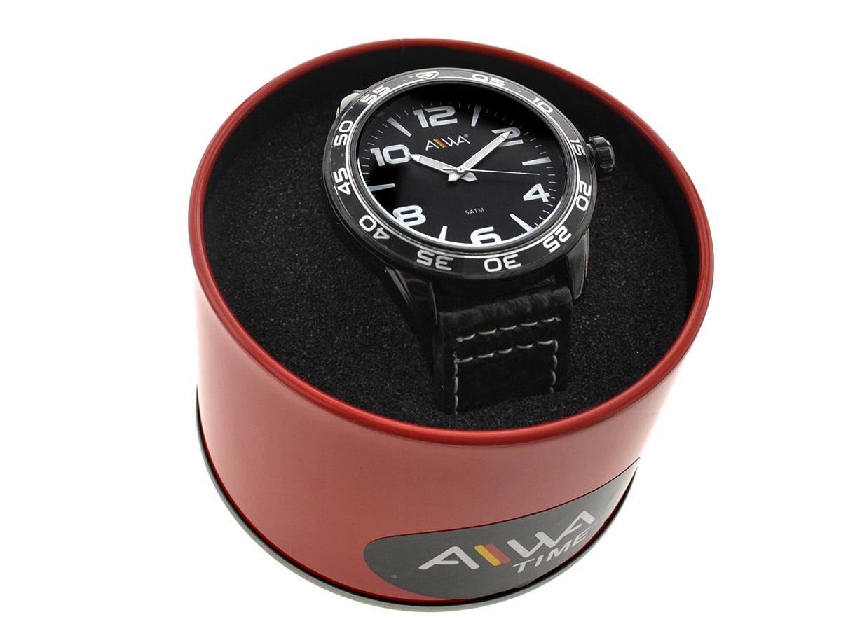 art. 10306 001BL - AIWA Time - Reloj Cuero AIWA Time, Caballero, Sumergible, 5ATM