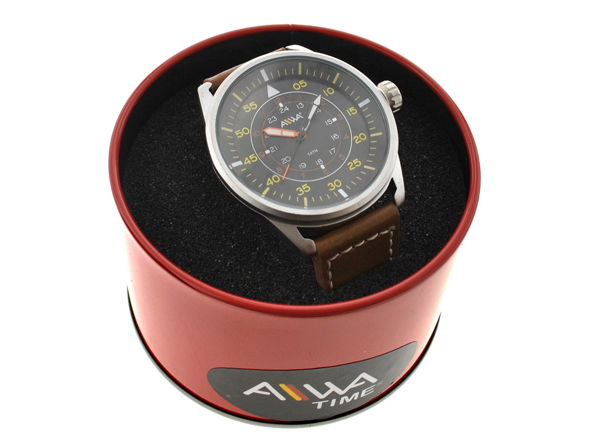 art. 10306 004PL - AIWA Time - Reloj Cuero AIWA Time, Caballero, Sumergible, 5ATM