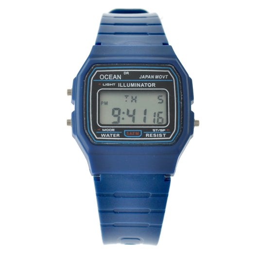 art. 10303 001AZ - OCEAN DR - Reloj Digital, Unisex, Caucho, Sumergible, tipo F91