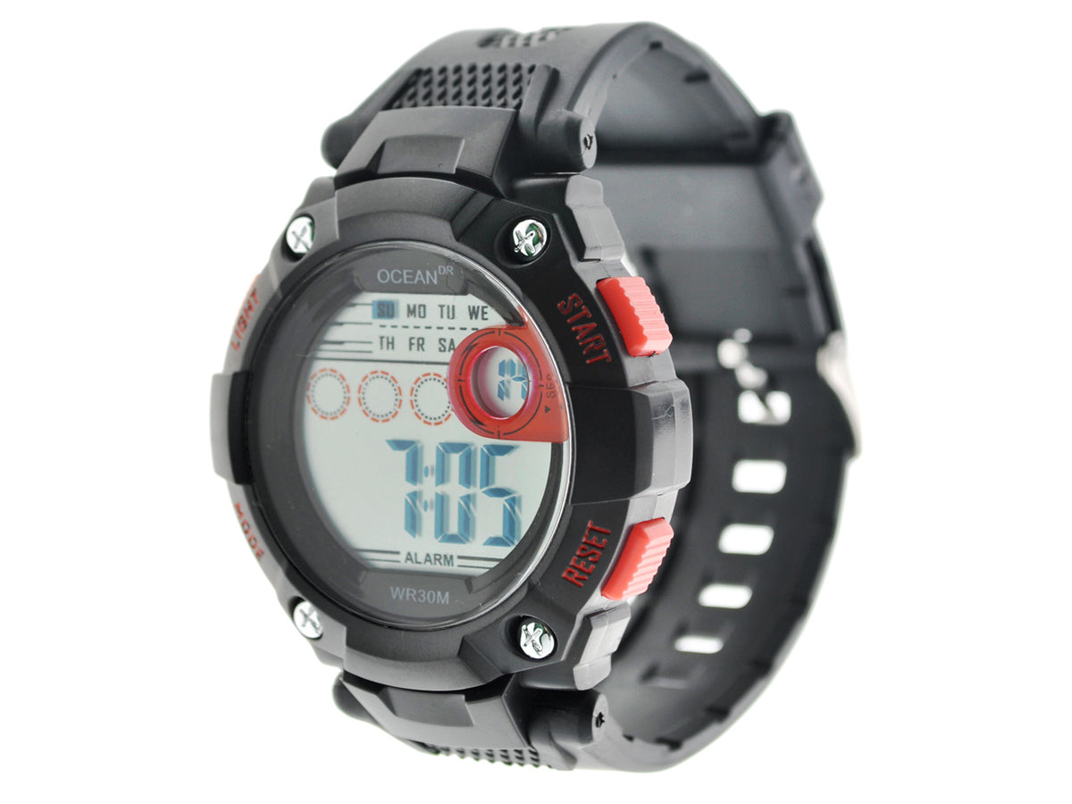 art. 1190 009RJ - OCEAN DR - Reloj Digital Crono Alarma, Caballero, Sumergible 3 ATM