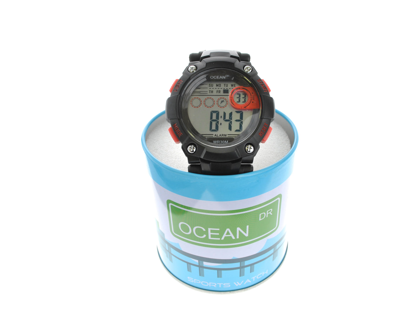 art. 1190 009RJ - OCEAN DR - Reloj Digital Crono Alarma, Caballero, Sumergible 3 ATM