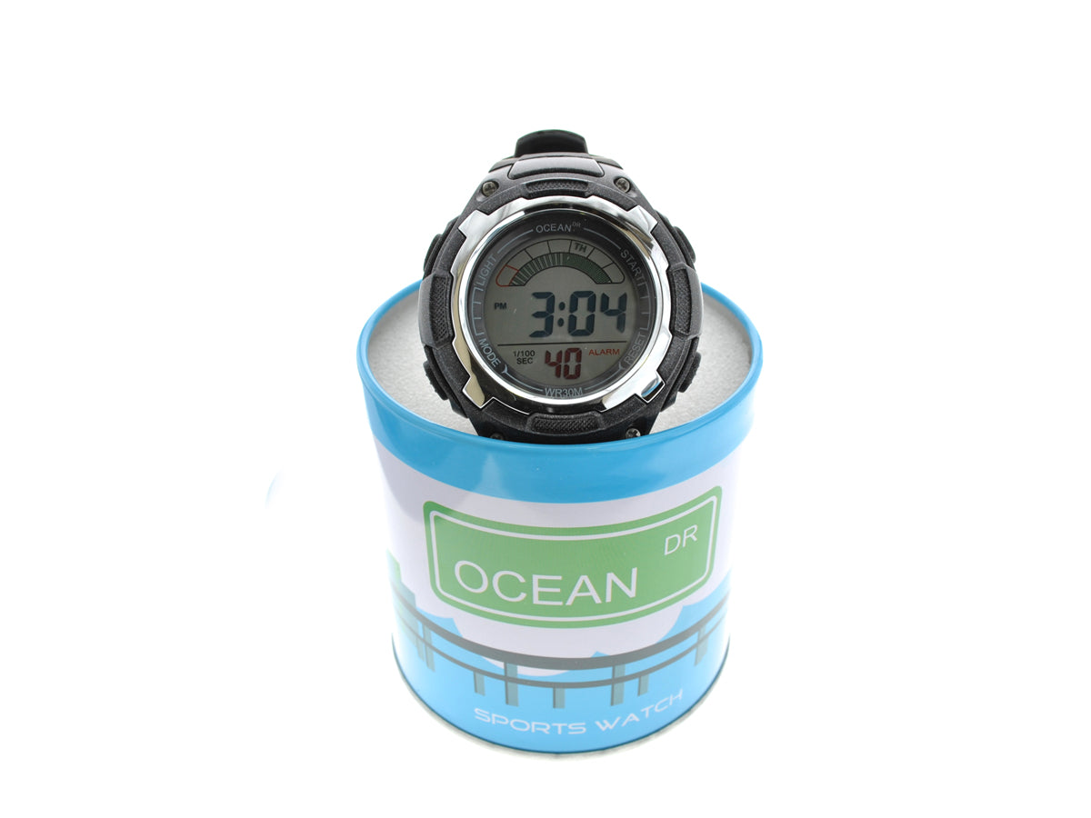 art. 1190 003NG - OCEAN DR - Reloj Digital Crono Alarma, Caballero, Sumergible 3 ATM