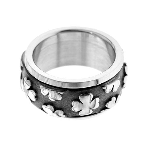 Anillo acero quirurgico antiestres giratorio con trebol D&K / 100GE-22
