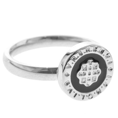 Anillo acero quirurgico San Benito con esmaltado negro D&K / 100GE-30