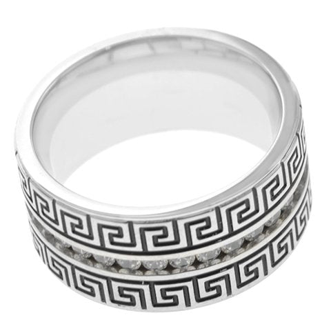 Anillos acero quirurgico sinfÃn con guarda y cubics cristal D&K / 100SF-32