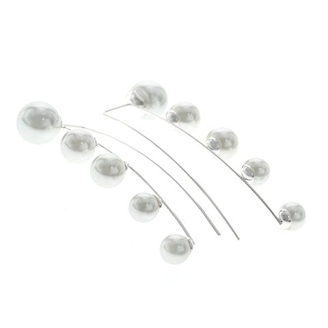 Aros acero blanco trepadores con perlas en degrade D&K / 1200AR-31