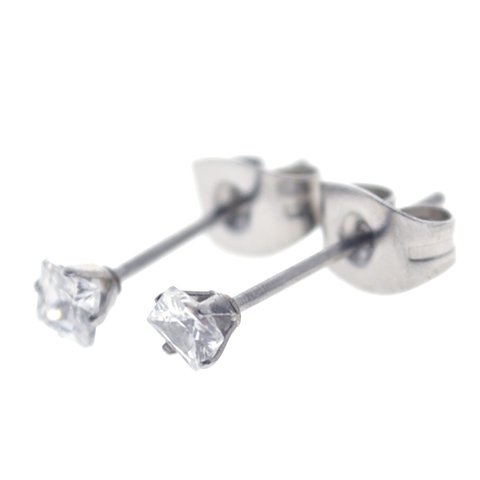 Aros acero quirurgico chispita cristal engarzado 3 mm D&K / 200CH-47