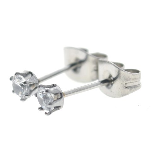 Aros acero quirurgico chispita cristal engarzado 4 mm D&K / 200CH-62