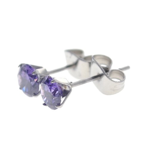 Aros acero quirurgico chispita cristal engarzado 5 mm D&K / 200CH-31