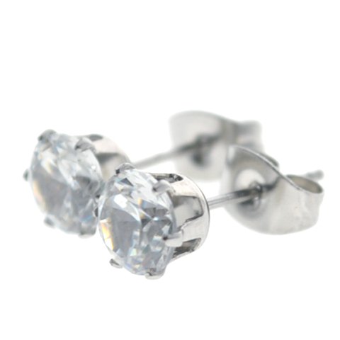 Aros acero quirurgico chispita cristal engarzado 6 mm D&K / 200CH-45