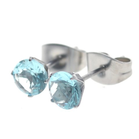 Aros acero quirurgico chispita menta engarzado 4 mm D&K / 200CH-40