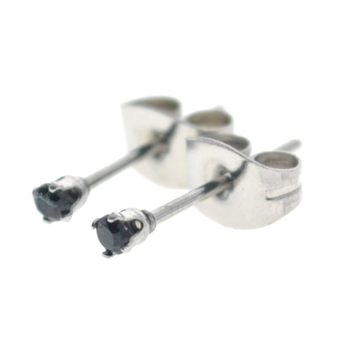 Aros acero quirurgico chispita negro engarzado 2 mm D&K / 200CH-58