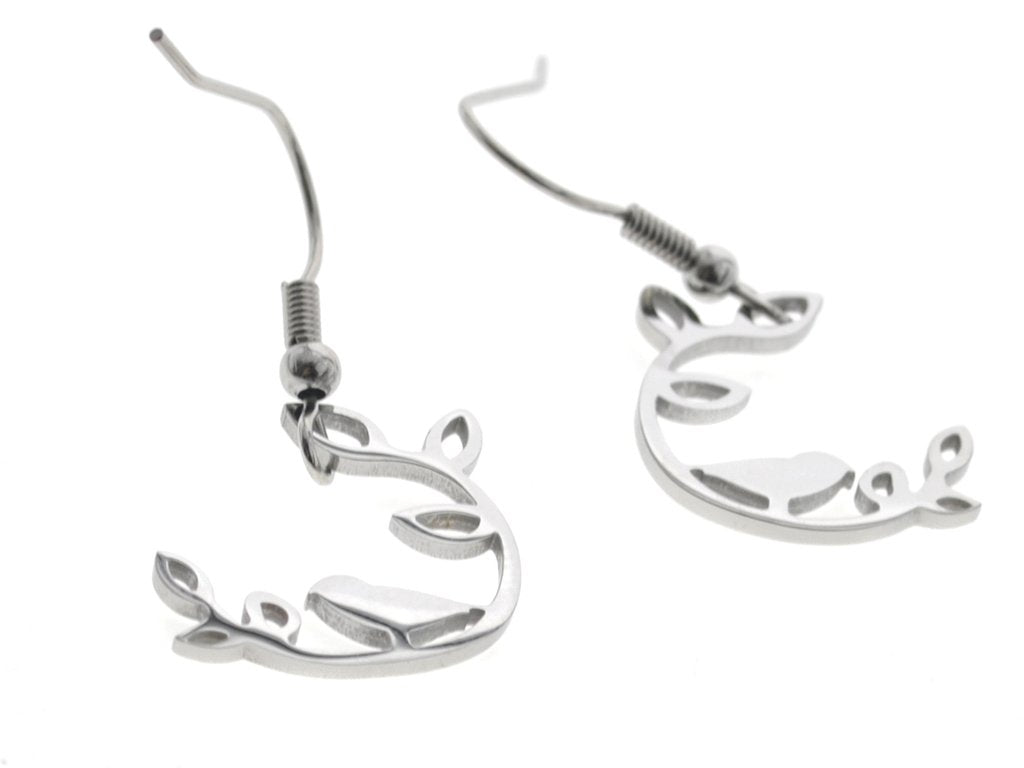 Aros acero quirurgico colgantes pajarito 3.5 cm D&K / 200CG-21