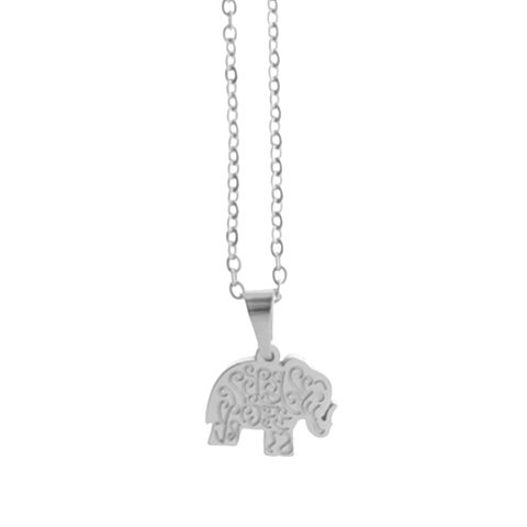 Conjunto de acero quirurgico con dije elefante tramado 45 cm D&K / 700CD-79