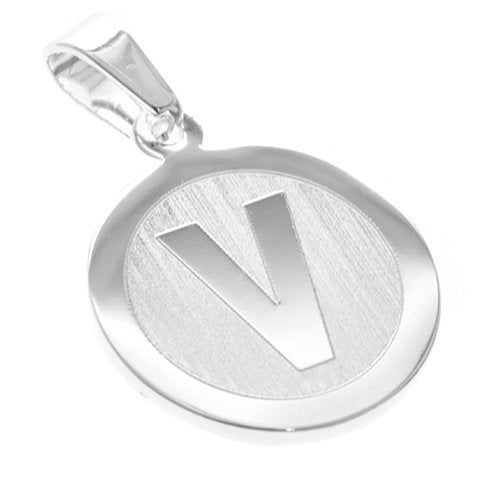 Dije acero blanco inicial V 3 cm D&K / 1300IN-3