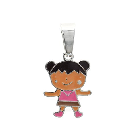 Dije acero blanco nena esmaltado colores 2 cm D&K / 1300NE-7