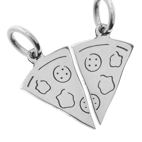 Dije acero quirurgico amistad porcion de pizza 2.9 cm  / 500GE-117