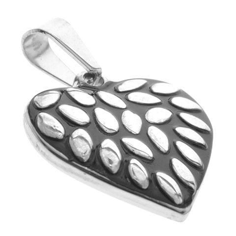 Dije acero quirurgico corazon con hojas y esmaltado 3.4 cm D&K / 500CZ-66