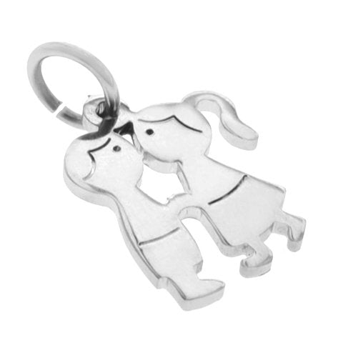 Dije acero quirurgico enamorados 2.5 cm / 500GE-107