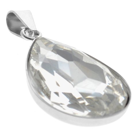Dije acero quirurgico gota piedra facetada cristal 4.2 cm D&K / 500PI-38