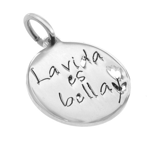 Dije acero quirurgico La vida es bella 2.9 cm / 500FR-59