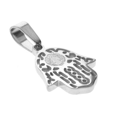 Dije acero quirurgico mano de fatima tramado con San Benito 2.5 cm D&K / 500RE-296