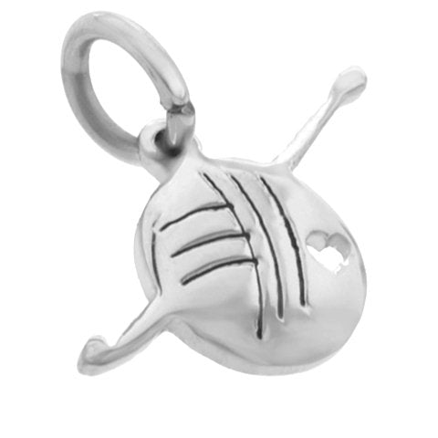 Dije acero quirurgico ovillo de lana con aguja 2 cm / 500GE-109